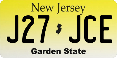 NJ license plate J27JCE