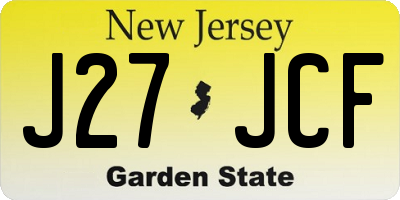 NJ license plate J27JCF