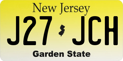NJ license plate J27JCH