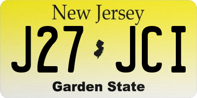 NJ license plate J27JCI