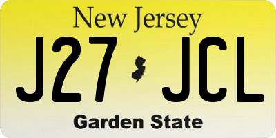 NJ license plate J27JCL