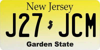 NJ license plate J27JCM