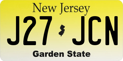 NJ license plate J27JCN