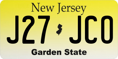 NJ license plate J27JCO
