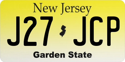 NJ license plate J27JCP
