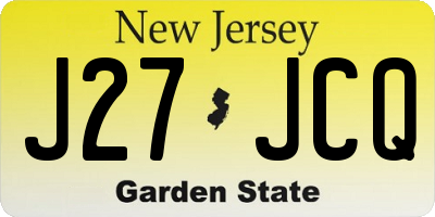 NJ license plate J27JCQ