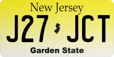 NJ license plate J27JCT