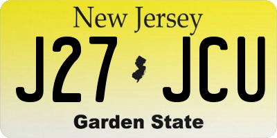 NJ license plate J27JCU