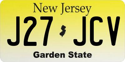 NJ license plate J27JCV
