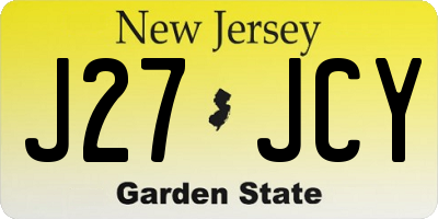 NJ license plate J27JCY