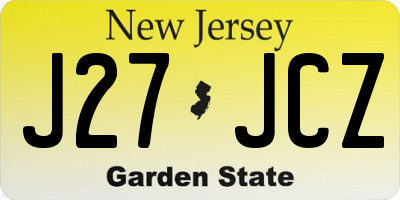 NJ license plate J27JCZ