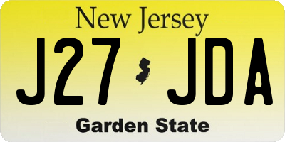 NJ license plate J27JDA