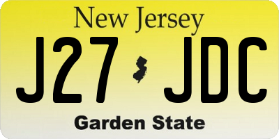 NJ license plate J27JDC