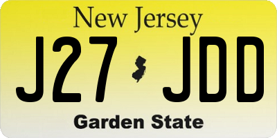 NJ license plate J27JDD