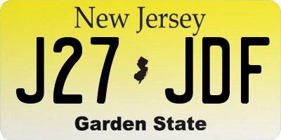 NJ license plate J27JDF