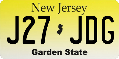 NJ license plate J27JDG