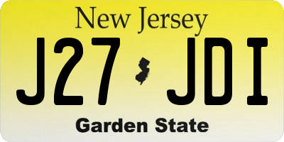 NJ license plate J27JDI