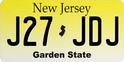 NJ license plate J27JDJ