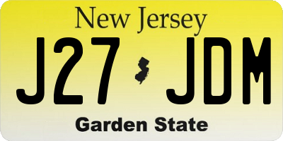 NJ license plate J27JDM