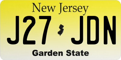 NJ license plate J27JDN
