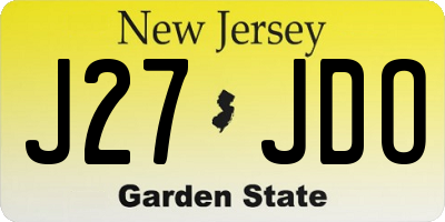 NJ license plate J27JDO