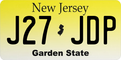 NJ license plate J27JDP