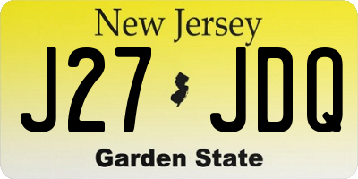 NJ license plate J27JDQ