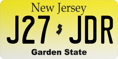 NJ license plate J27JDR