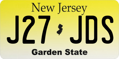 NJ license plate J27JDS