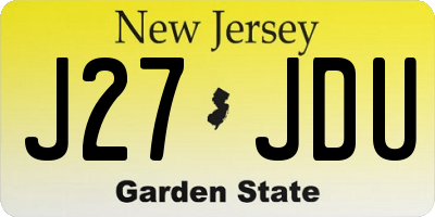 NJ license plate J27JDU