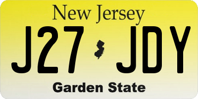 NJ license plate J27JDY