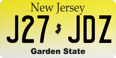 NJ license plate J27JDZ