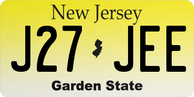 NJ license plate J27JEE