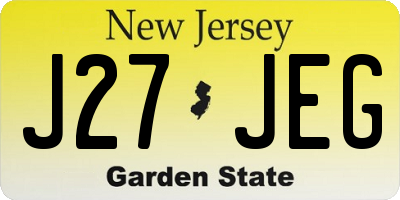 NJ license plate J27JEG