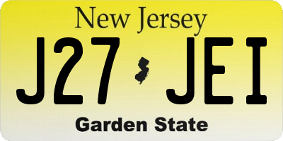 NJ license plate J27JEI
