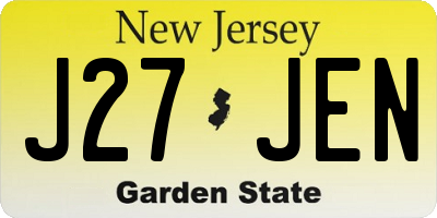 NJ license plate J27JEN