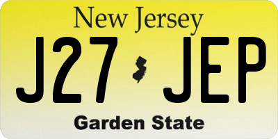 NJ license plate J27JEP