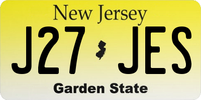 NJ license plate J27JES