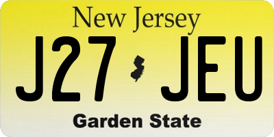 NJ license plate J27JEU