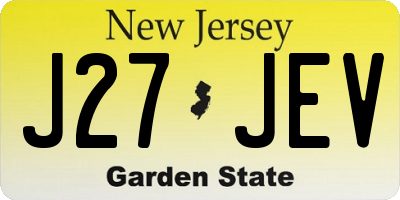 NJ license plate J27JEV