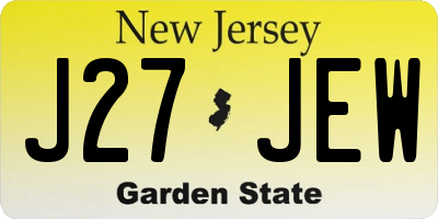 NJ license plate J27JEW