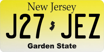 NJ license plate J27JEZ