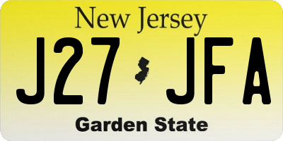 NJ license plate J27JFA