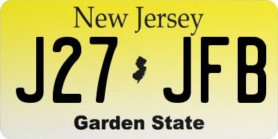 NJ license plate J27JFB