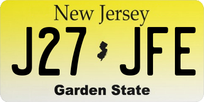 NJ license plate J27JFE
