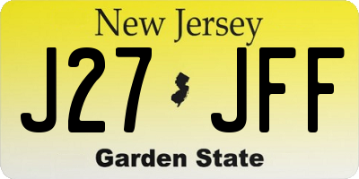 NJ license plate J27JFF