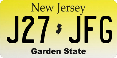 NJ license plate J27JFG