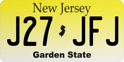 NJ license plate J27JFJ