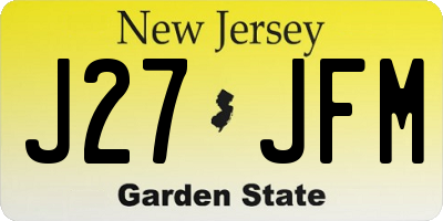 NJ license plate J27JFM