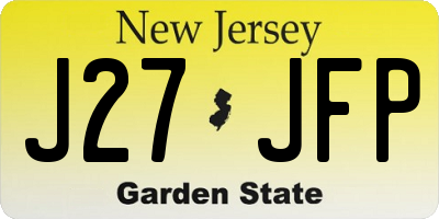 NJ license plate J27JFP